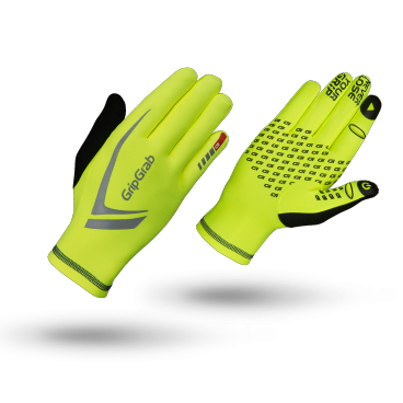Велоперчатки зимние GripGrab Running Expert Hi-Vis, воздухонепроницаеморсть, желтый