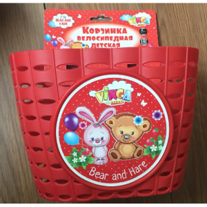 Велокорзина, детская, на руль, красная, P06 Bear and Hare купить на ЖДБЗ.ру