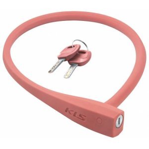 Велосипедный замок KLS Sunny тросовый, на ключ, силиконовое покрытие, пастельно-розовый, 4.5 х 600 м купить на ЖДБЗ.ру