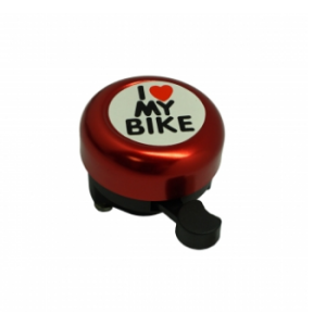 Звонок велосипедный "I LOVE MY BIKE" красный, сталь/пластик, BELL-03D