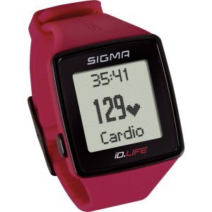 Часы спортивные SIGMA SPORT iD.LIFE: пульсометр с зонами эффективности, красные