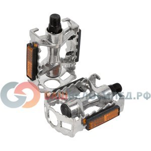 Педали SHUNFENG SF-PD05, MTB, 94х62 мм, 9/16, алюминиевые, серебристые, SF-PD05 от Vamvelosiped