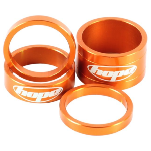 Велосипедные проставочные кольца Hope под вынос, на шток вилки 1 1/8 Оранжевые (комплект). SDOCC
