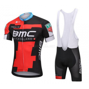 Велокомплект майка короткий  рукав+трусы BMC Team Replica, черно-красный, 2015, 2195,