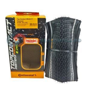 

Велопокрышка Continental Top Contact Winter II Premium, 26 x 1.9 (50-559), зимняя, чёрный, 100712