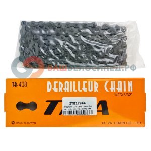 

Цепь TAYA TB-408, 5-6 скоростей, 1/2"x3/32", 116L, чёрный, аналог KMC Z33, ТВ-408