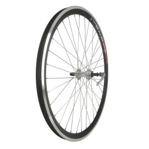 Колесо велосипедное 26 заднее, обод двойной алюминиевый чёрный, с эксцентриком, серебристрый
