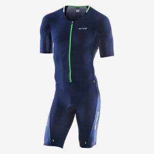 Велокомбинезон Orca 226 Kompress Aero Short Sleeve Race Suit 2019, цвет: темно-синий/зеленый, JVDD