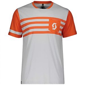 

Веломайка SCOTT Trail Flow DRI короткий рукав light grey/exotic orange(серый/оранжевый) 2019
