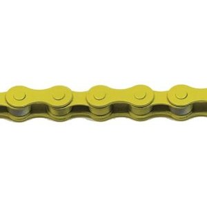 

Цепь KMC S1 Color, для дорожных велосипедов, 1ск, 1/2''x1/8'', 112 звеньев, с замком, желтая, 300214