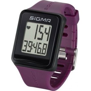 Пульсометр SIGMA iD.GO, часы, 3 функции, водонепроницаемый, есть секундомер, нагрудный датчик, фиолетовый, plumSIG_24510
