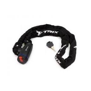 Велосипедный замок TRIX, цепь, на ключ, тканевая-оболочка, 3,5×1200, черный, GK105.109