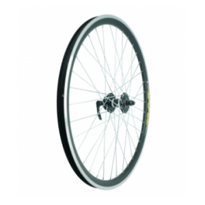 Колесо велосипедное TBS, 26", переднее, обод двойной, втулка алюминий, под дисковый тормоз, 6 отверстий, с QR, черный от Vamvelosiped