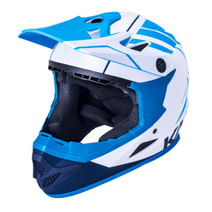 Шлем Full Face DH/BMX KALI Zoka, 6 отверстий, Mat Wht/Blu/Nvy (белый-синий-голубой), ABS, 02-10620145