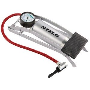 Насос велосипедный Stels FP9803B, ножной, сталь, автониппель, серый, 320006, KU108581