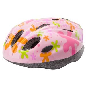 Шлем велосипедный детский Stels MV-11, зелено-фиолетово-розовый