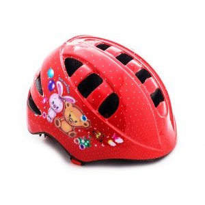Шлем велосипедный Vinca sport VSH 8, детский, с регулировкой, красный, рисунок - bear, индивидуаль