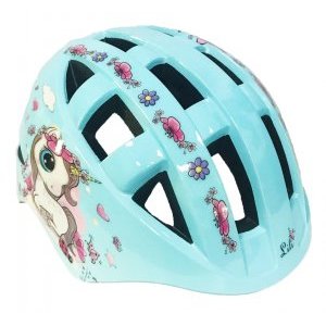 Шлем велосипедный Vinca sport VSH 8, детский, с регулировкой, голубой, рисунок - lili, индивидуаль