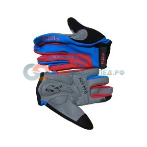 Велоперчатки детские FUZZ PRO RACE, с длинными пальцами, сине-красные
