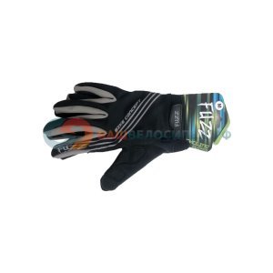 Велоперчатки FUZZ WIND PRO, длинные пальцы, черно-серый, 08-202801