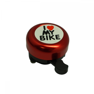 Звонок велосипедный Forward, NUVO,  "I Love My Bike", алюмин./пластик, D55 мм (красный) (D-4542-red)