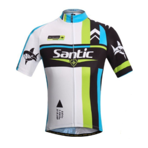Велокомплект Santic, короткий рукав, размер L, черный/белый/голубой, WMCT047VERL