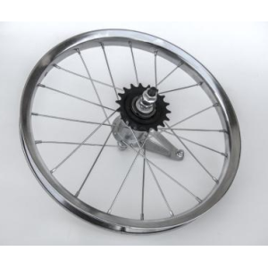 Колесо велосипедное TBS, 12, заднее, обод одинарный, алюминий, серебристый, втулка тормозная