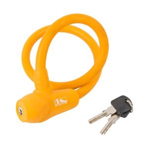 Велосипедный замок M-WAVE, тросовый, на ключ, 12 х 600 мм, оранжевый, 5-231047