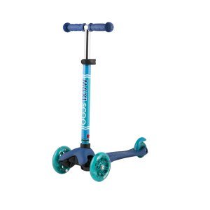 Самокат Maxiscoo Baby, детский, трехколесный, со светящимися колесами, синий, 2021