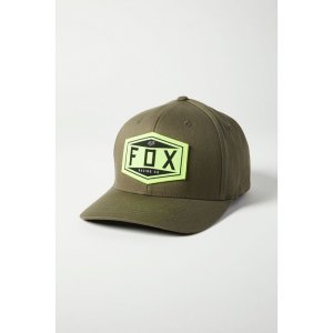 Бейсболка велосипедная Fox Emblem Flexfit Hat, olive green, 2021