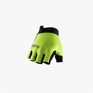 Велоперчатки 100% Exceeda Gel Short Finger Glove, fluo yellow, 2021