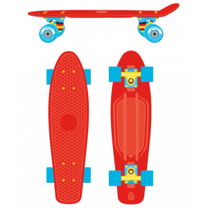 Круизер RIDEX Popsicle 17"x5", пластик, ABEC-7 Carbon, красный, SX18600