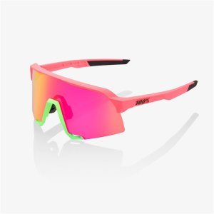Очки велосипедные 100% S3, спортивные, Matte Washed Out Neon Pink / Purple Multilayer Mirror Lens, 6