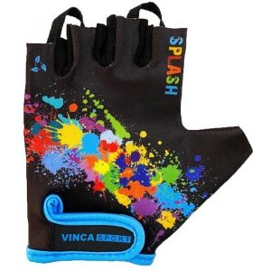 Перчатки велосипедные Vinca Sport VG 981 splash, детские, черные купить на ЖДБЗ.ру