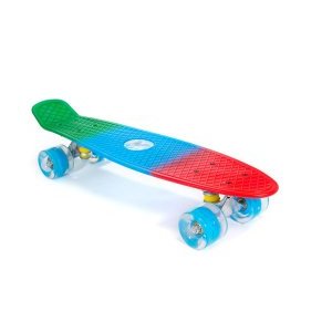 Скейтборд мини TRIX, 22" (56 см), пластик, красный/синий/зеленый, SKTX002BLRBG