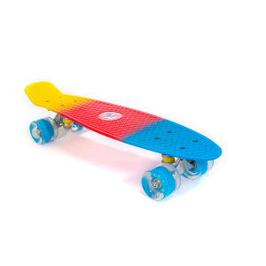 Скейтборд мини TRIX, 22" (56 см), пластик, синий/красный/желтый, SKTX002BLBRY