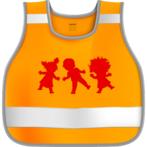 Сигнальный набор юного пешехода COVA™,  жилет детский 7-12 лет, подвес 50х50мм, наклейка 100х85 мм, оранжевый