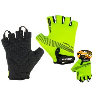 Велоперчатки TRIX мужские, короткие пальцы, зеленые, GL-TX-018203