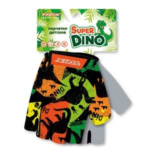 Велоперчатки TRIX Super Dino детские, короткие пальцы, GL-TX-DINO-7XS-0