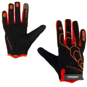 Перчатки TRIX мужские, полноразмерные, дышащая лайкра/искусственная замша, оранжево-черные, GL-TX-05