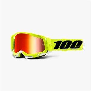 Веломаска 100% Racecraft 2 Goggle Fluo Yellow / Mirror Red Lens, 50121-251-04 купить на ЖДБЗ.ру