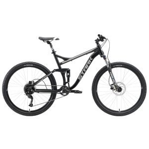Горный велосипед Stark Tactic FS 27.5 HD, 27.5"+, черный/серебристый, 2022 купить на ЖДБЗ.ру
