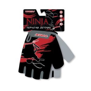 Велоперчатки детские TRIX, Ninja, гелевые вставки, лайкра/искусственная замша, антискользящие, GL-TX-NINJA