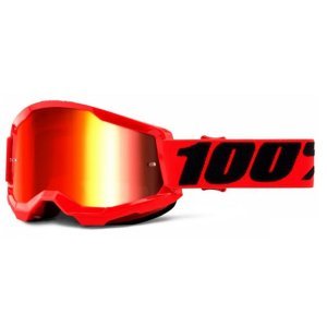 Веломаска 100% Strata 2 Goggle Red / Mirror Red Lens, взрослые, 50421-251-03