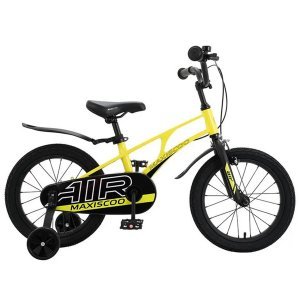 Детский двухколесный велосипед Maxiscoo Air, Стандарт Плюс, с приставными колесами, 16, 2023, MSC