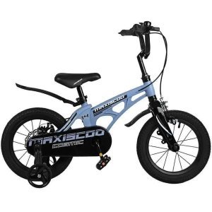 Детский двухколесный велосипед Maxiscoo Cosmic, Стандарт Плюс, с приставными колесами, 14, 2023, 