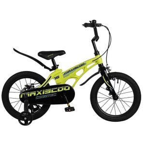 Детский двухколесный велосипед Maxiscoo Cosmic, Стандарт, с приставными колесами, 16, 2023, MSC-C